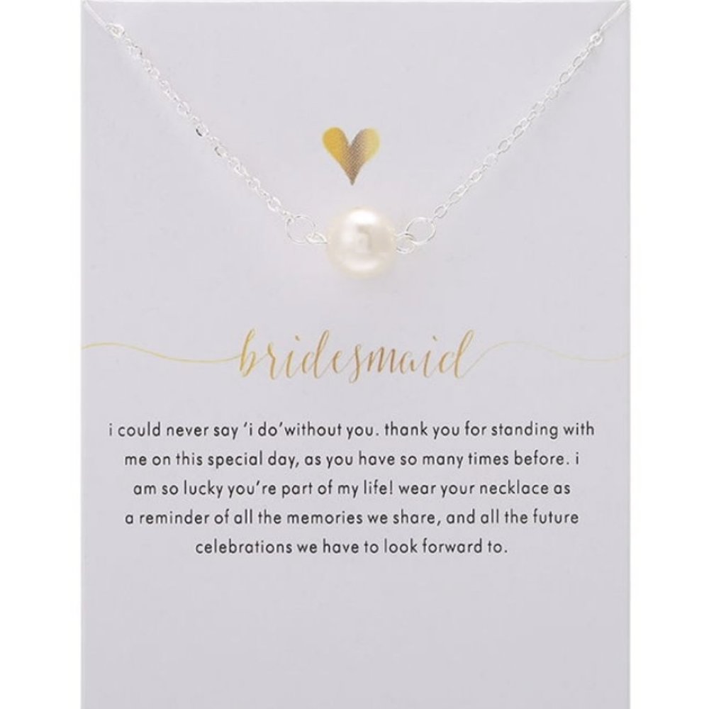 Bridesmaid in Silver Necklace
